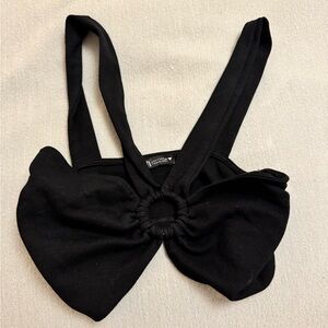 Black Halter Crop Top
